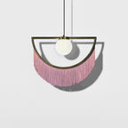 Solara Lampe suspendue en tissu à franges style globe rétro bohème - Neutralighting