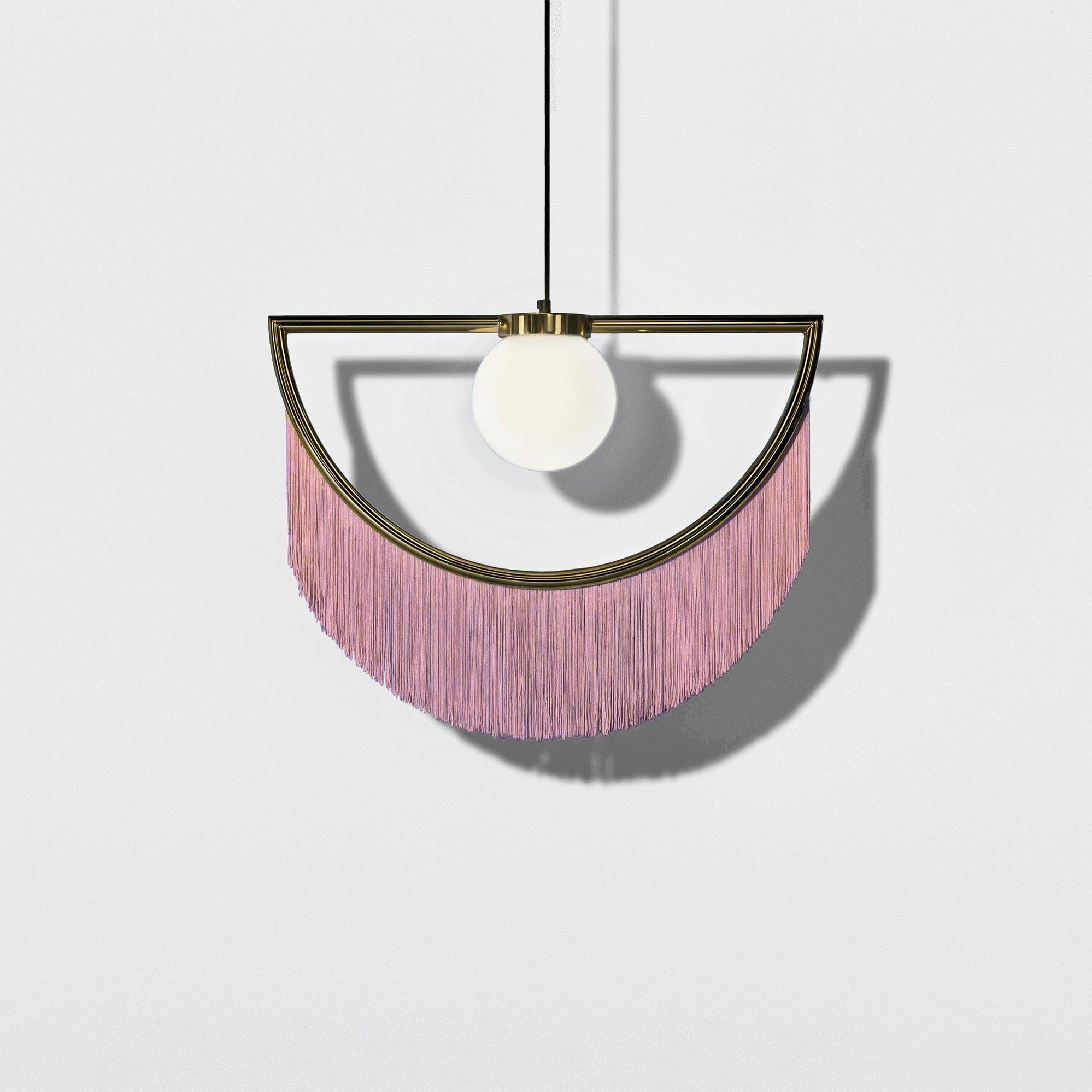 Solara Lampe suspendue en tissu à franges style globe rétro bohème - Neutralighting