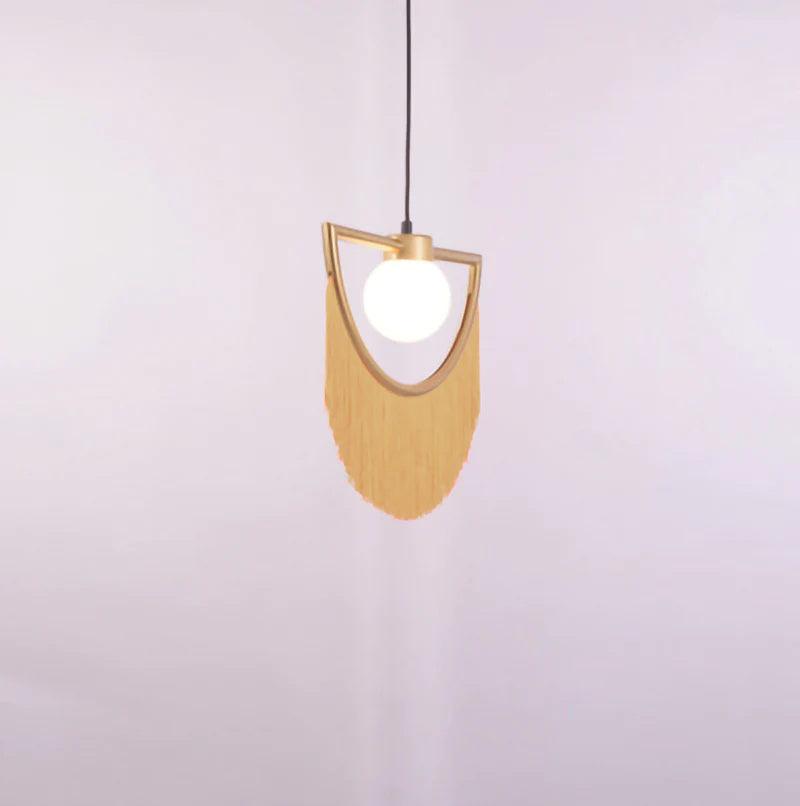 Solara Lampe suspendue en tissu à franges style globe rétro bohème - Neutralighting
