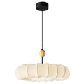 Lyvina Lampe Pendante Traditionnelle en Bois Naturel et Tissu - Neutralighting
