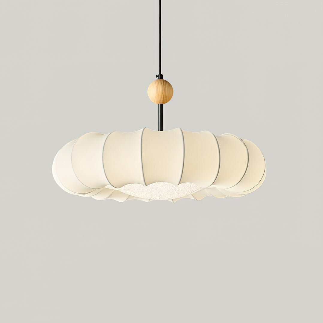 Lyvina Lampe Pendante Traditionnelle en Bois Naturel et Tissu - Neutralighting