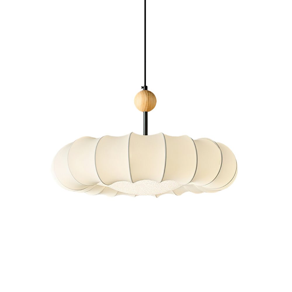 Lyvina Lampe Pendante Traditionnelle en Bois Naturel et Tissu - Neutralighting