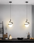 Lampe Suspendue en Fil de Fer et Spirale en Verre - Neutralighting