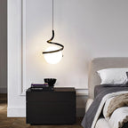Lampe Suspendue en Fil de Fer et Spirale en Verre - Neutralighting