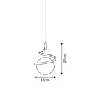 Lampe Suspendue en Fil de Fer et Spirale en Verre - Neutralighting
