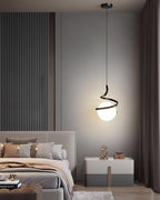 Lampe Suspendue en Fil de Fer et Spirale en Verre - Neutralighting