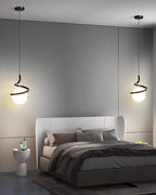 Lampe Suspendue en Fil de Fer et Spirale en Verre - Neutralighting