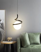 Lampe Suspendue en Fil de Fer et Spirale en Verre - Neutralighting