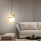 Lampe Suspendue en Fil de Fer et Spirale en Verre - Neutralighting