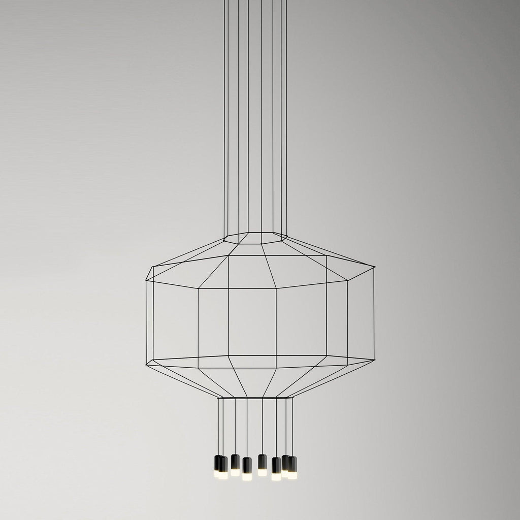 Lustra Lampe Pendante Géométrique en Fil Noir LED - Neutralighting