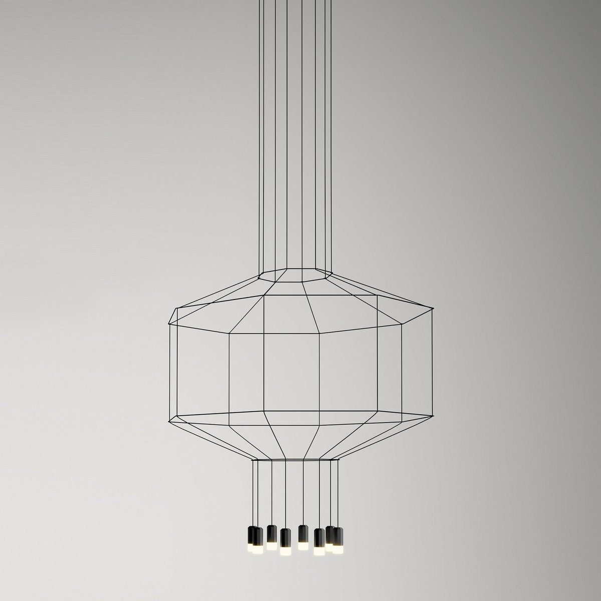 Lustra Lampe Pendante Géométrique en Fil Noir LED - Neutralighting