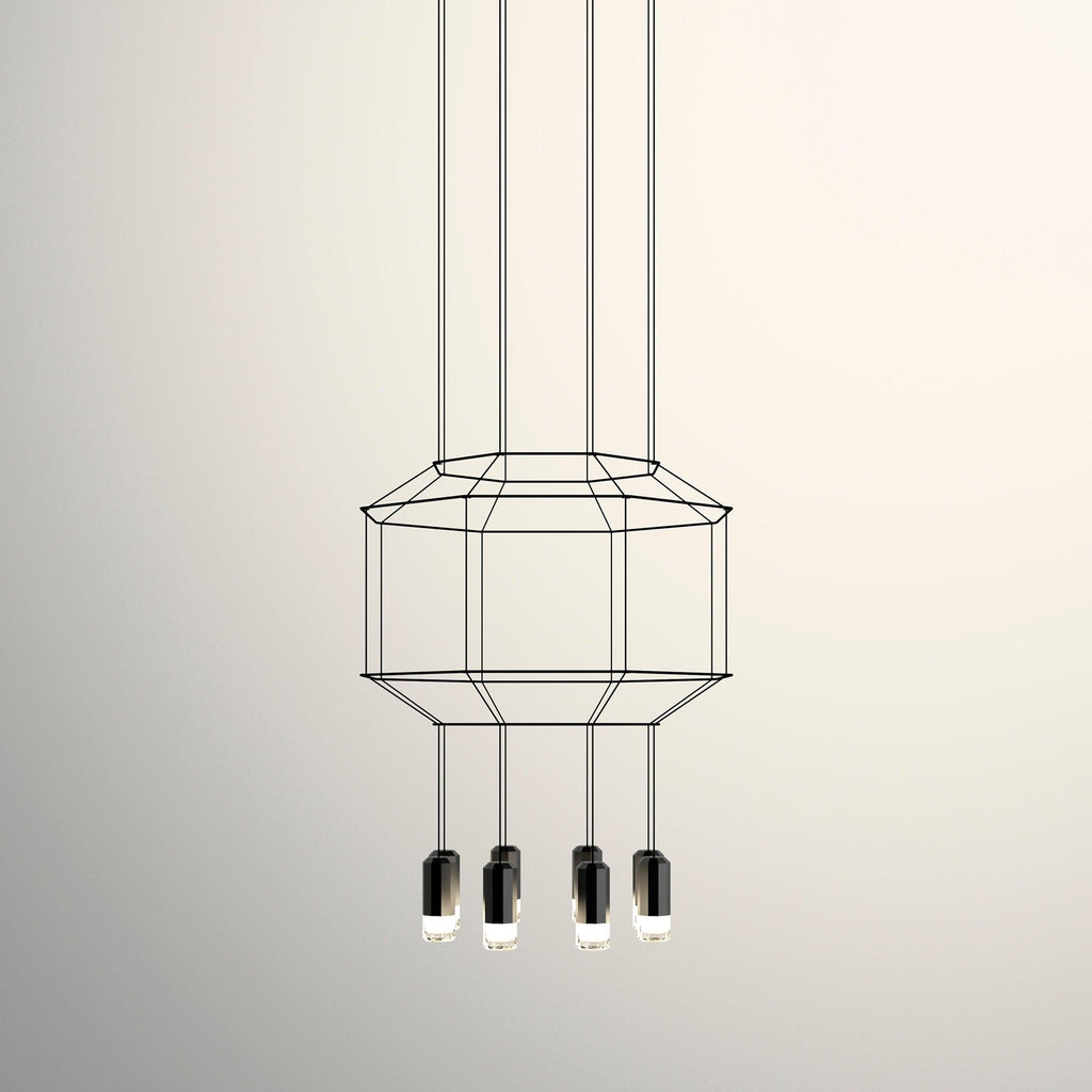 Lustra Lampe Pendante Géométrique en Fil Noir LED - Neutralighting