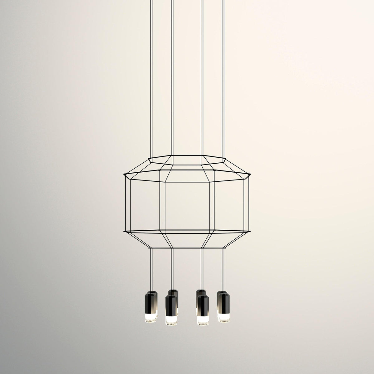 Lustra Lampe Pendante Géométrique en Fil Noir LED - Neutralighting