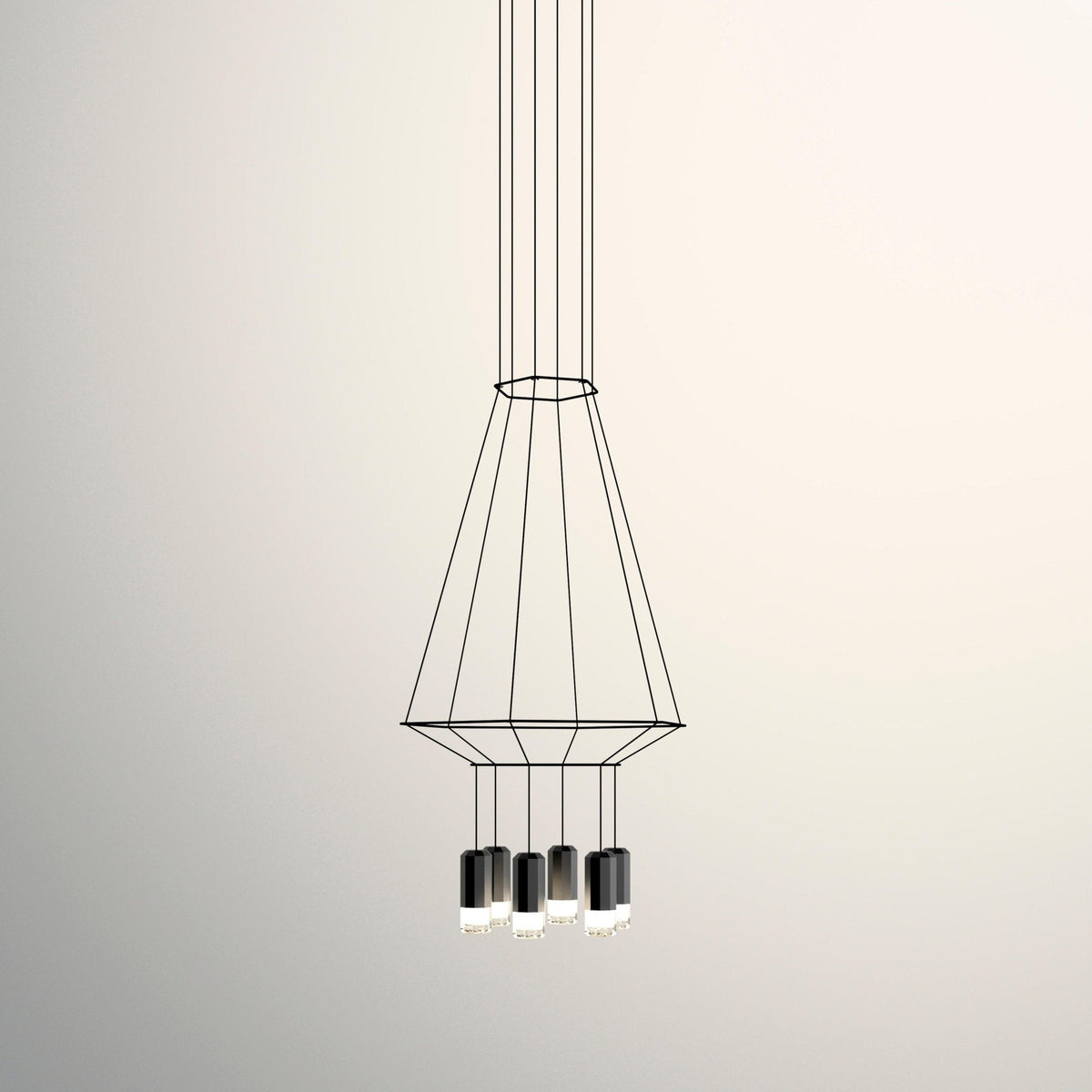 Lustra Lampe Pendante Géométrique en Fil Noir LED - Neutralighting
