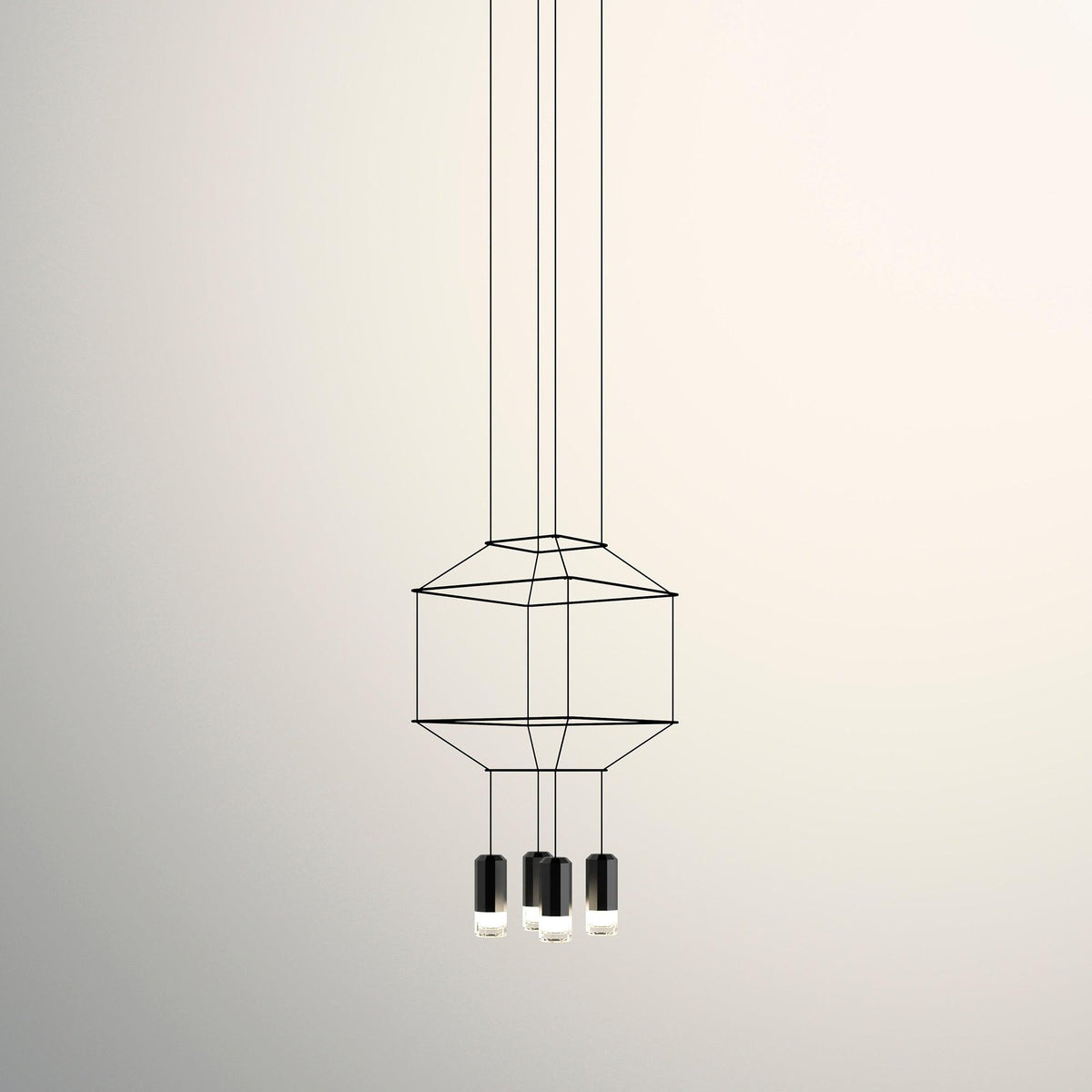 Lustra Lampe Pendante Géométrique en Fil Noir LED - Neutralighting