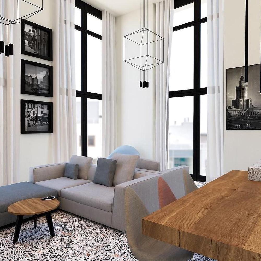 Lustra Lampe Pendante Géométrique en Fil Noir LED - Neutralighting