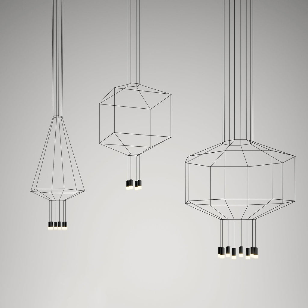 Lustra Lampe Pendante Géométrique en Fil Noir LED - Neutralighting