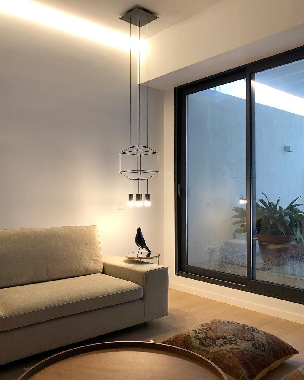 Lustra Lampe Pendante Géométrique en Fil Noir LED - Neutralighting