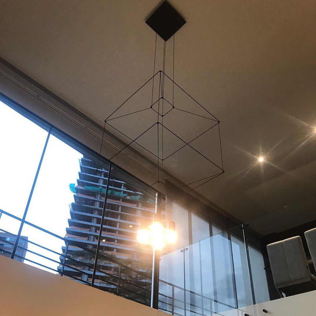 Lustra Lampe Pendante Géométrique en Fil Noir LED - Neutralighting