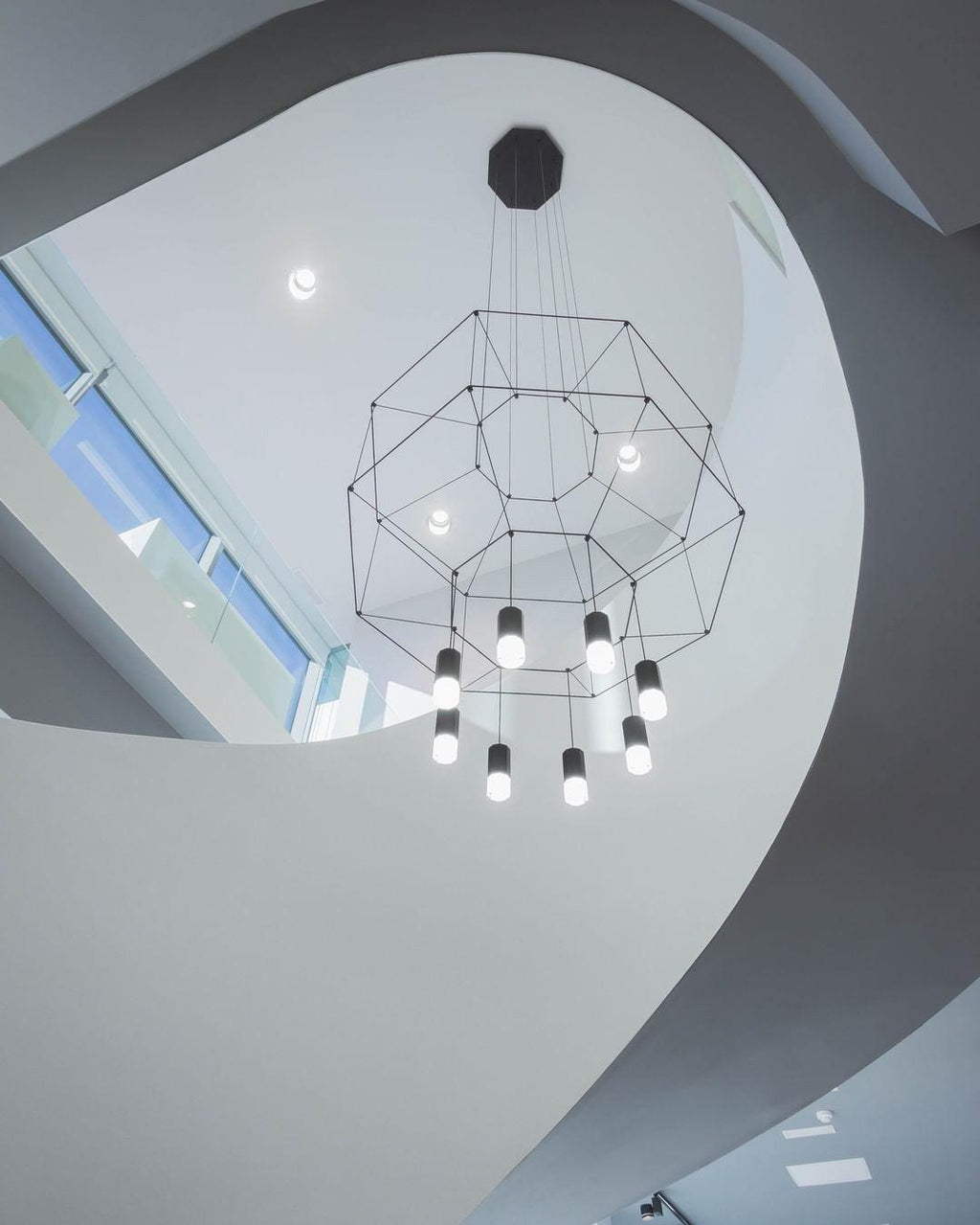Lustra Lampe Pendante Géométrique en Fil Noir LED - Neutralighting