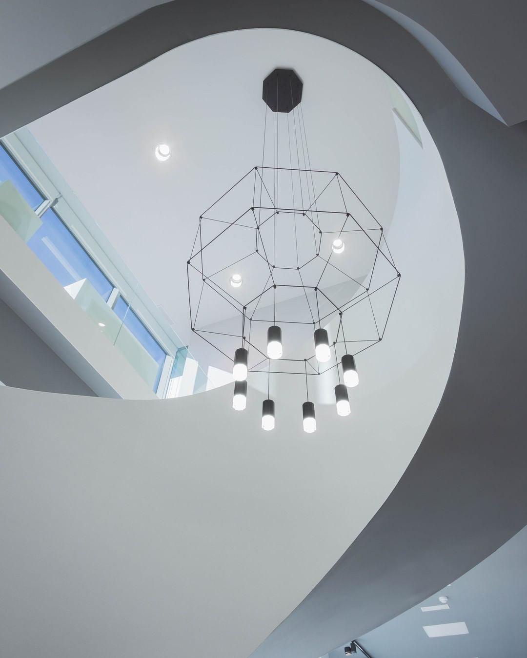 Lustra Lampe Pendante Géométrique en Fil Noir LED - Neutralighting