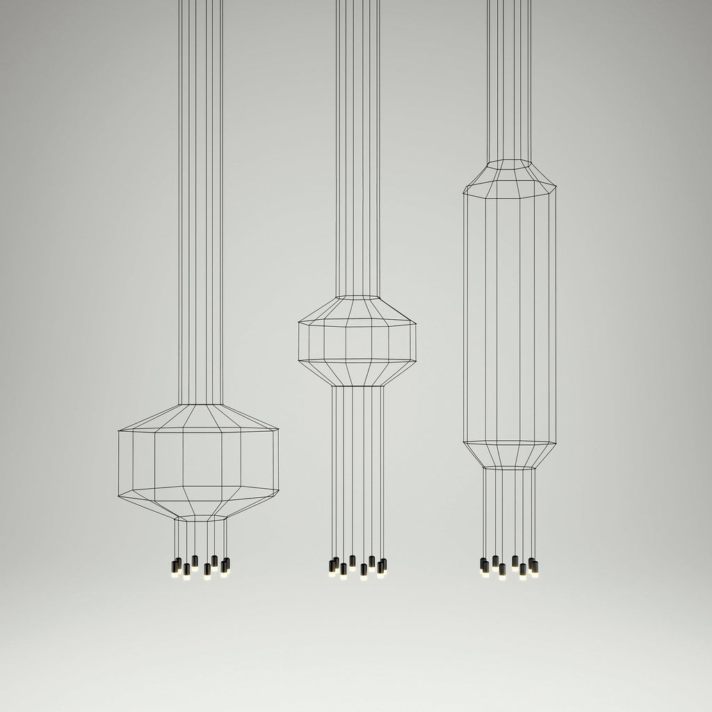 Lustra Lampe Pendante Géométrique en Fil Noir LED - Neutralighting