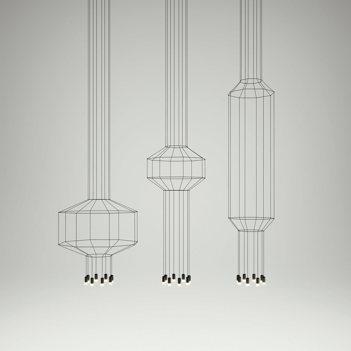 Lustra Lampe Pendante Géométrique en Fil Noir LED - Neutralighting