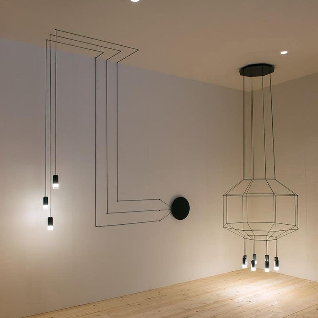 Lustra Lampe Pendante Géométrique en Fil Noir LED - Neutralighting