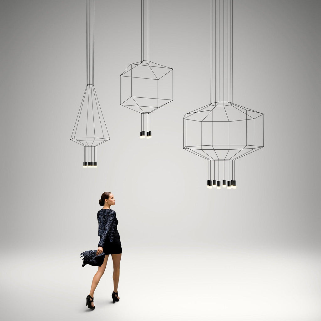 Lustra Lampe Pendante Géométrique en Fil Noir LED - Neutralighting