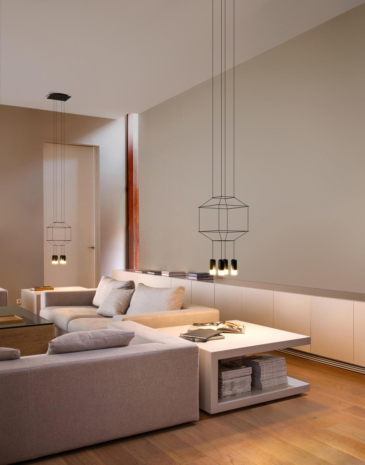 Lustra Lampe Pendante Géométrique en Fil Noir LED - Neutralighting