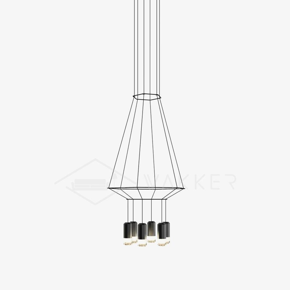 Lustra Lampe Pendante Géométrique en Fil Noir LED - Neutralighting