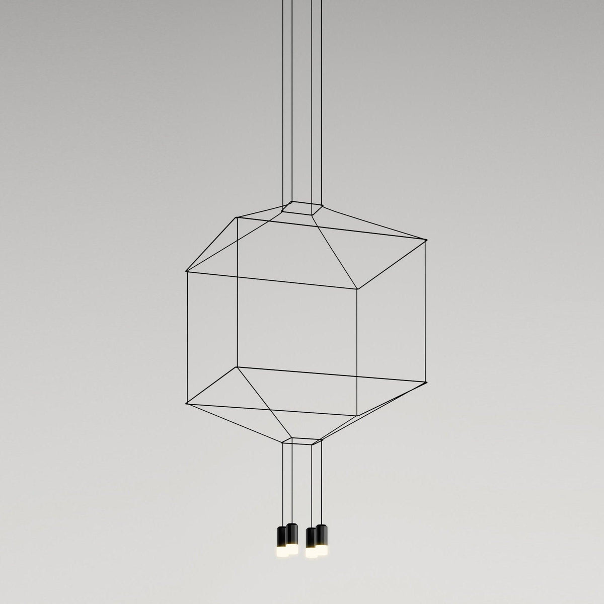Lustra Lampe Pendante Géométrique en Fil Noir LED - Neutralighting