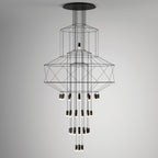 Lustra Chandelier Lignes Noir Structure Métallique LED - Neutralighting