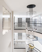 Lustra Chandelier Lignes Noir Structure Métallique LED - Neutralighting