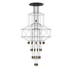 Lustra Chandelier Lignes Noir Structure Métallique LED - Neutralighting