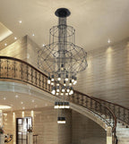 Lustra Chandelier Lignes Noir Structure Métallique LED - Neutralighting