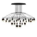 Lustra Chandelier Lignes Noir Structure Métallique LED - Neutralighting
