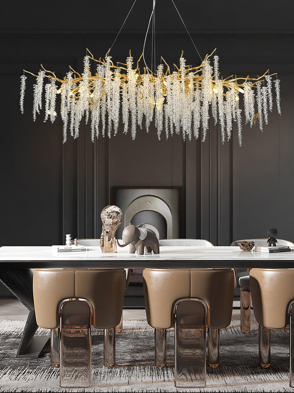 Solara Chandelier Fleur de Glycine en Cristal - Neutralighting