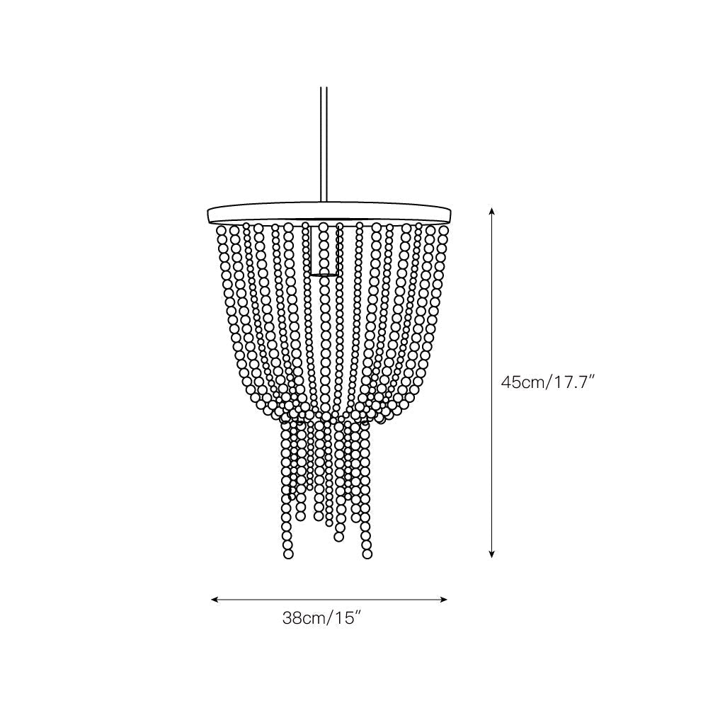 Himinuvyi Chandelier en Bois, Corde et Métal à Perles Moderne - Neutralighting
