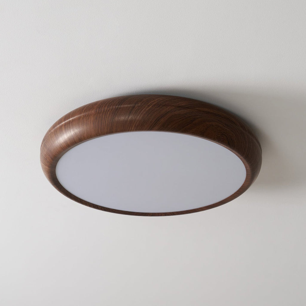 Solara Plafonnier rond en acrylique effet bois - Neutralighting