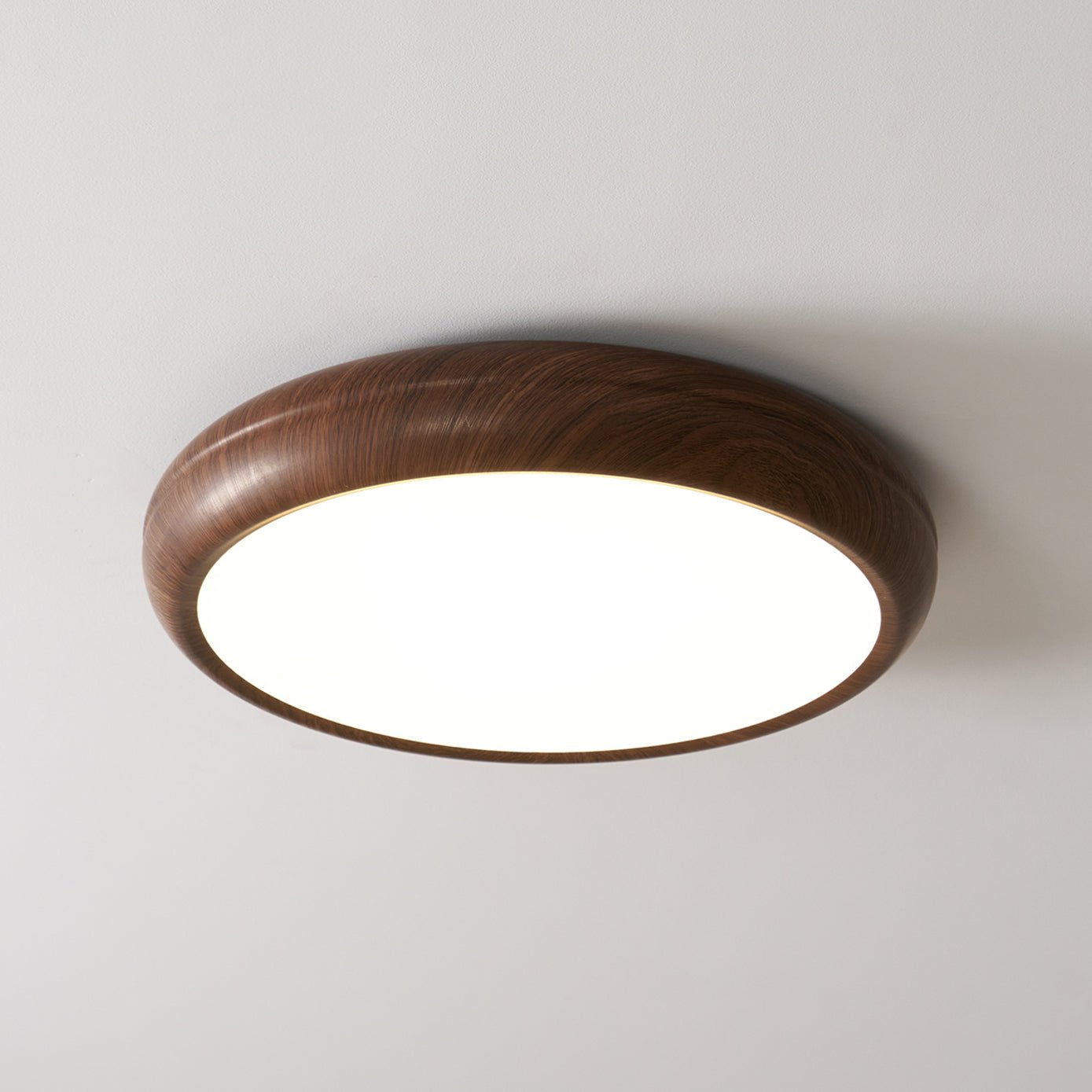 Solara Plafonnier rond en acrylique effet bois - Neutralighting