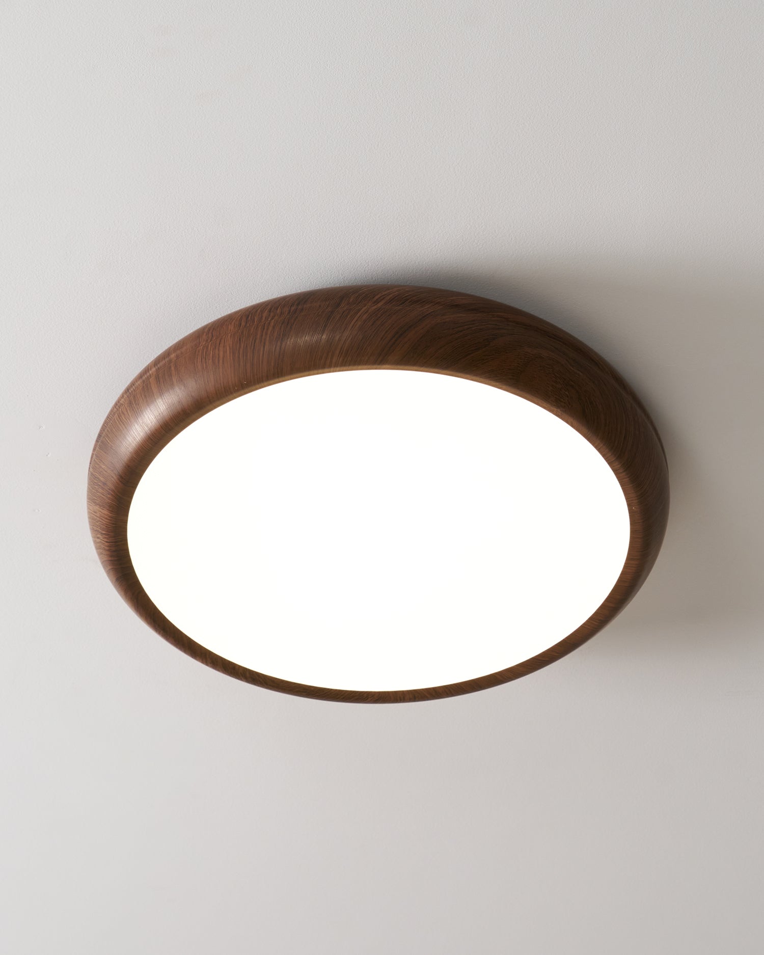 Solara Plafonnier rond en acrylique effet bois - Neutralighting