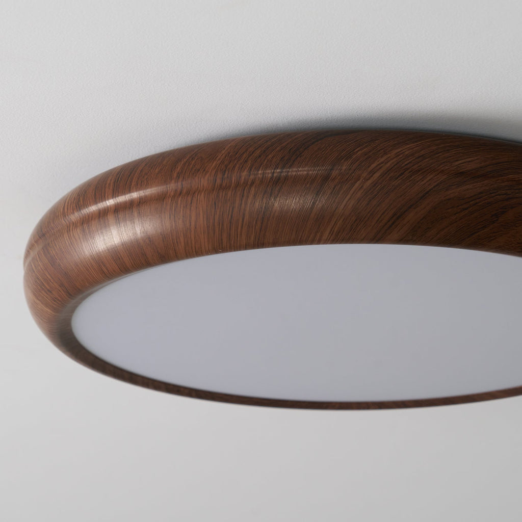 Solara Plafonnier rond en acrylique effet bois - Neutralighting