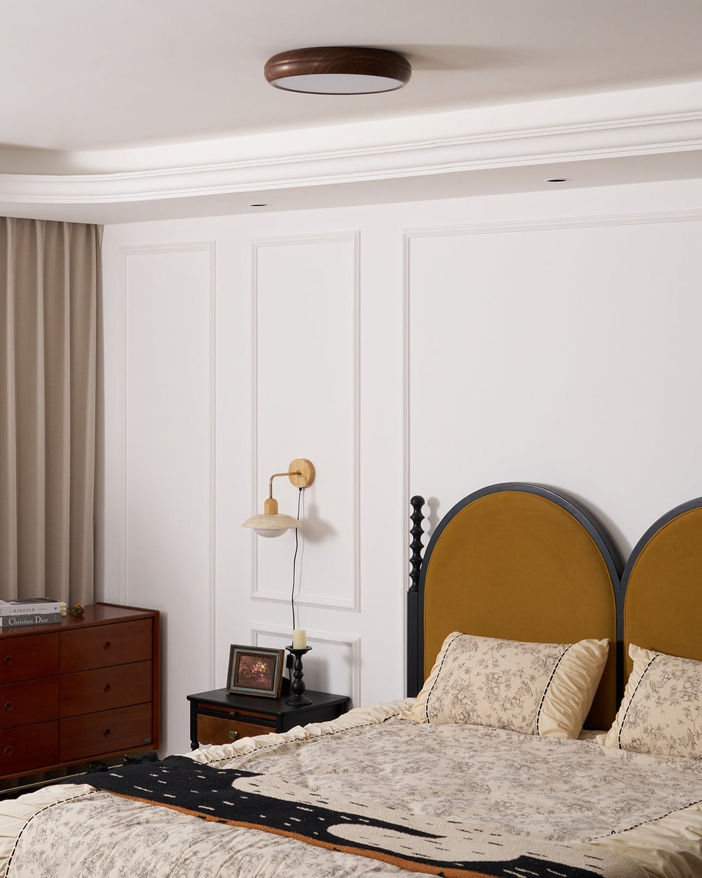 Solara Plafonnier rond en acrylique effet bois - Neutralighting