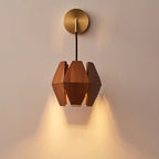 Applique Murale Corps Facetté Noyer Abat-jour Branchement Nordic - Neutralighting