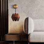 Applique Murale Corps Facetté Noyer Abat-jour Branchement Nordic - Neutralighting