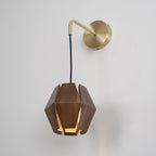 Applique Murale Corps Facetté Noyer Abat-jour Branchement Nordic - Neutralighting