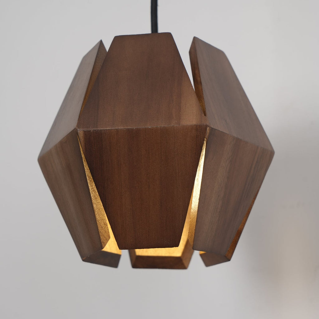 Applique Murale Corps Facetté Noyer Abat-jour Branchement Nordic - Neutralighting