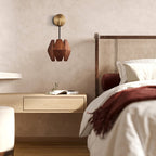 Applique Murale Corps Facetté Noyer Abat-jour Branchement Nordic - Neutralighting