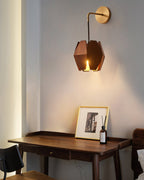 Applique Murale Corps Facetté Noyer Abat-jour Branchement Nordic - Neutralighting